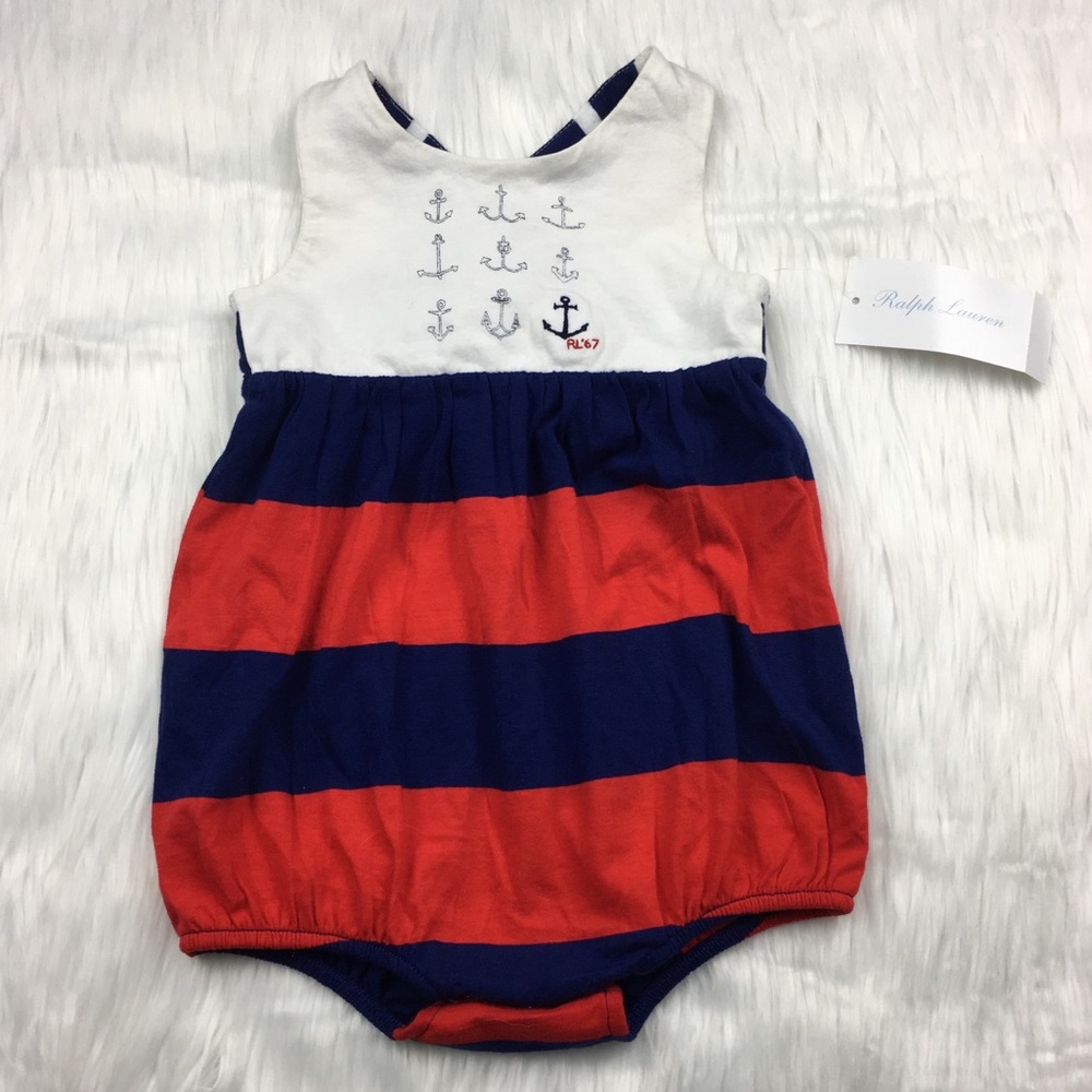 NWT Ralph Lauren Nautical Striped Onsie